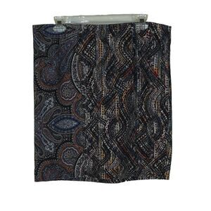 J. Jill Pointe Mini Pencil Skirt Womens  LP Mosaic Artsy Print Pull On Boho